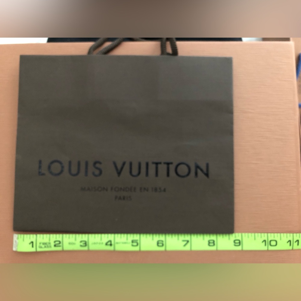 Louis Vuitton Brown Paper Shopping Bag with Black Logo
